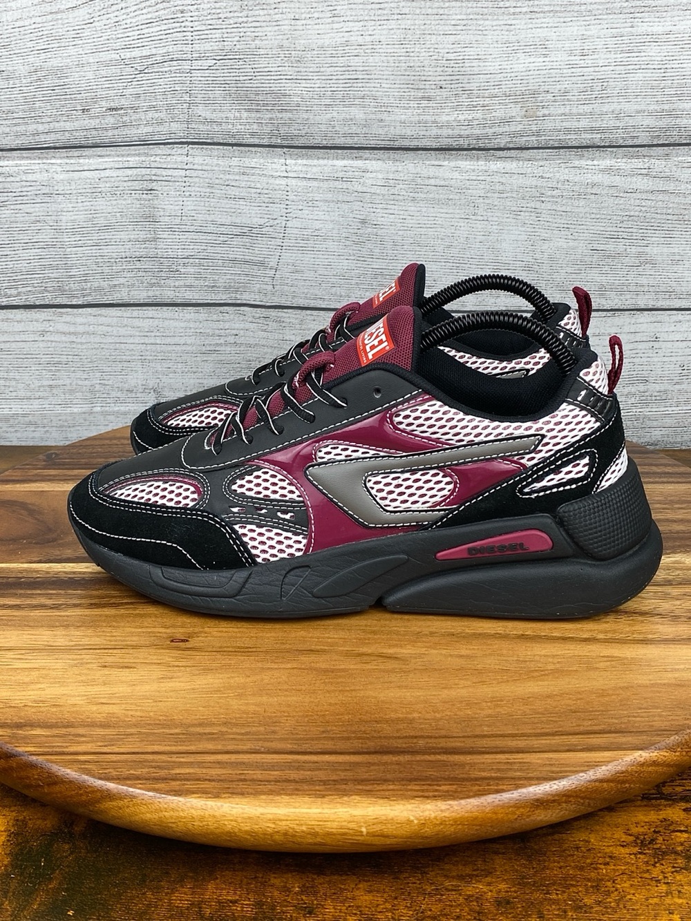 Diesel S-Serendipity Sport X Black Beet Red Sneaker Men’s Size 7 Womens Size 8.5